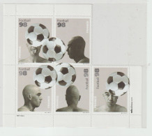 7243 Feuillet Vignette Vignettes FOOTBALL World Cup 1998 Coupe Du Monde 1998 France Cinderella Foot Chauve (1 Manquante) - Andere & Zonder Classificatie