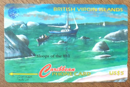 BRITISH VIRGIN ISLANDS US$5 CARIBBEAN CABLE & WIRELESS SCHEDA TELECARTE TELEFONKARTE PHONECARD - Virgin Islands
