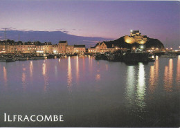 ILFRACOMBE TOWN AND HARBOUR AT NIGHT, DEVON, ENGLAND. UNUSED POSTCARD   Zq7 - Ilfracombe