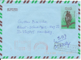 Pakistan Registered Postal Stationery Air Mail Cover Uprated With Meter Cancel Sent To Germany 27-2-1999 - Pakistan