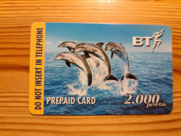 Prepaid Phonecard United Kingdom, BT - Dolphin - BT Kaarten Voor Hele Wereld (Vooraf Betaald)