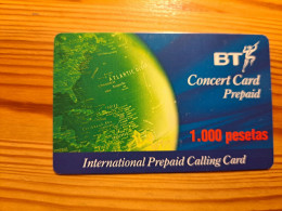 Prepaid Phonecard United Kingdom, BT, Concert Card - BT Kaarten Voor Hele Wereld (Vooraf Betaald)