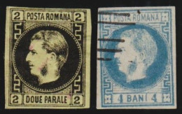 ROUMANIE - N° 14 Et N° 19 (sans Gomme Et Oblitéré). Belles Marges. PRINCE CHARLES (1838/1914). - 1858-1880 Moldavië & Prinsdom