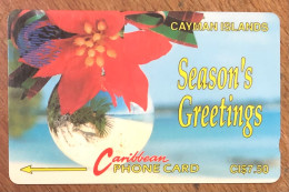 CAYMAN ISLANDS SEASO'S GREETINGS CI$ 7,5 CARIBBEAN CABLE & WIRELESS SCHEDA TELECARTE TELEFONKARTE PHONECARD - Kaaimaneilanden
