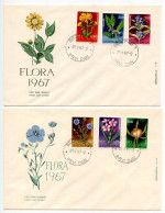 Yugoslavia 1967 Scott 854-859 Medicinal Plants 2 FDCs - FDC