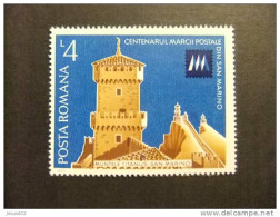 RUMANIA 1977  YV  3039 **CENTENARIO DEL SELLO  DE LA REPUBLICA SAN MARINO - Stamp's Day