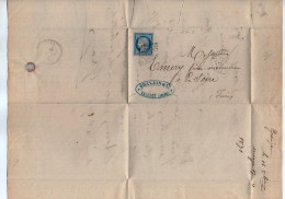 TB 4447 - 1871 - LAC - Lettre - Fabrique D'Huiles - GRANJON & Cie  à VALENCE ( Drôme ) Pour M. EMERY à LA SONE ( Isère ) - 1849-1876: Période Classique