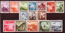 Austria 1935 Posta Aerea Unif.A32/46 **/MNH VF/F - Andere & Zonder Classificatie