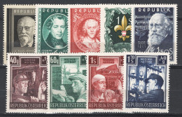 Austria 1951 Annata Completa Commemorativi / Complete Commemorative Year Set **/MNH VF - Full Years