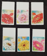 ISRAEL 2013 Set Self Adhesive Stamps  Flovers  GERBERAS, DEFINITIVE ISSUE MNH - Nuevos (sin Tab)