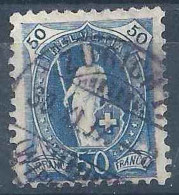 Stehende Helvetia 70D, 50 Rp.blau  ZÜRICH WIPKINGEN        1897 - Oblitérés