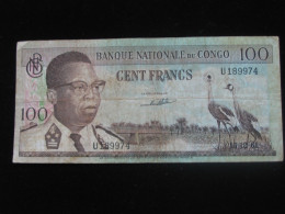 100 Francs 1961 - Banque National Du Congo  **** EN ACHAT IMMEDIAT **** - République Du Congo (Congo-Brazzaville)