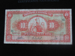 PEROU - 10 DIEZ SOLES DE ORO 1959 - Banco Central De Reserva Del Peru  **** EN ACHAT IMMEDIAT **** - Pérou