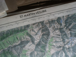 CARTE IGN SAINT-MARTIN-VESUBIE (ALPES-MARITIMES) 1/50000ème -56x73cm -2cm=1km -mise à Jour De 1971 -IGN FRANCE - Topographical Maps