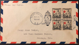 1931, 21 May, FDC Scott 702, Red Cross X 4 - 1851-1940