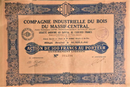 Compagnie Industrielle Du Bois Du Massif-Central -1930 - Aurillac - Agricoltura