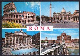 Italy Rome Roma 1970 / Multi View, Colosseum, Fountain, Square, Church, Bridge - Colosseum