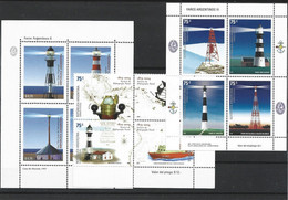 Argentina 1997, 2003, 2006 Three Complete Sets Faros Lighthouses Lighthouse MNH HCV ! - Collezioni & Lotti