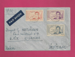 Lettre Par Avion De 1943 Pour Le Sénégal - YT N° 110 à 112 - René Caillé - Covers & Documents