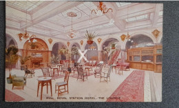 HULL ROYAL ROYAL STATION HOTEL THE LOUNGE OLD COLOUR ART POSTCARD YORKSHIRE - Hull