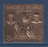 Ecosse - Easdale Island - Scotland - Neuf Sans Charnière ** - Timbre En OR - Religion - Pape - Human Rights Leaders - Scozia
