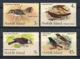 1970 NORFOLK ISLAND DEFINITIVES BIRDS MICHEL: 107-108, 111, 117 MNH ** - Kuckucke & Turakos