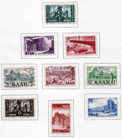 SAAR - SARRE Serie No Completa X 13 Sellos Usados IGLESIA, PUENTE, ETC. Año 1952 – Valorizada En Catálogo € 69,60 - Oblitérés