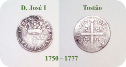 D. José I - Tostão - N/D ( 1750 - 1777 ) - KM # 238.1 - SILVER ( Ag 916,6 ) - A.G. 19.01 - Monarquia Portugal - Portugal