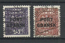 Port Gdansk Poland Danzig 1929/30 Michel 20 & 22 O - Port Gdansk