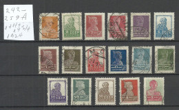 RUSSLAND RUSSIA 1924 = 17 Stamps From Michel 242 - 259 A (only 1 Stamp - Rare Mi 253 Is Missing) O - Used Stamps