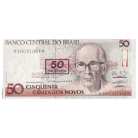 Billet, Brésil, 50 Cruzeiros On 50 Cruzados Novos, KM:223, NEUF - Brésil