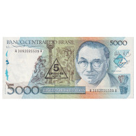 Billet, Brésil, 5 Cruzados Novos On 5000 Cruzados, Undated (1989), KM:217a - Brésil