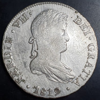 Mexico Spanish Colonial 8 Reales Ferdin Ferdinand VII 1819 LIMAE JP Lima Mint - Peru