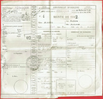 Ministère Agriculture Haras - Dépôt Etalons De Besançon (25) - Certificat Monte 1902 - Villers, Saint-Jean-de-Losne (21) - Agriculture