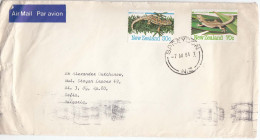 New Zealand-01/1984 - 30+70 C. - Amphibians -Harlequin Gecko, Gold Stiped Gecko, Air Mail Letter To Bulgaria - Covers & Documents