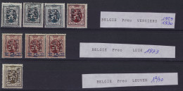 LOT TYPO HERALDIEKE LEEUW (*) En * MH  Met VILVOORDE , LIEGE En LEUVEN ; Details En Staat Zie Scan ! LOT 330 - Sobreimpresos 1929-37 (Leon Heraldico)