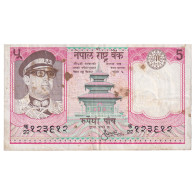 Billet, Népal, 5 Rupees, Undated (1974), KM:23a, TB - Nepal