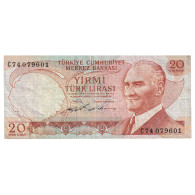 Billet, Turquie, 20 Lira, 1974-1978, KM:187a, TTB - Turkey