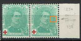 129a  T II  **  Paire  Bdf  T2  LV 38  Point Rouge à Droite - 1914-1915 Rotes Kreuz