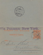 Ecuador: 1891: Tarjeta Carto To Wertheim Via Panama-New York, K2 - Ecuador