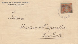 Ecuador: Letter Nietos De Ildefonso Coronel Guayaquil To New York - Ecuador