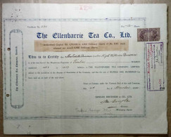 INDIA 1933 ELLENBARRIE TEA COMPANY LIMITED, TEA ESTATE, TEA GARDENS....SHARE CERTIFICATE - Landbouw