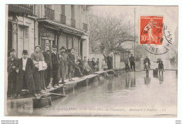 ILE  SAINT  DENIS  SUR  GENNEVIERS:  LA  CRUE  DE  LA  SEINE ( Janvier 1910 )  -  BOULEVARD  D' ASNIERES  -  FP - Inondations