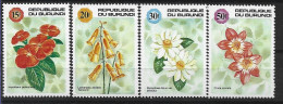 1992 BURUNDI 954-57 + BF 125** Fleurs, Côte 36.00 - Unused Stamps