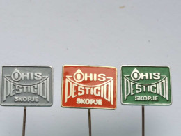BADGE Z-98-5 - 3 PINS - OHIS PESTICIDI, SKOPJE, MACEDONIA CHEMICAL INDUSTRY, Agronomy, Agriculture Chemicals - Lots