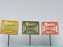 BADGE Z-98-5 - 3 PINS - OHIS PESTICIDI, SKOPJE, MACEDONIA CHEMICAL INDUSTRY, Agronomy, Agriculture Chemicals - Lots