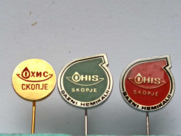 BADGE Z-98-5 - 3 PINS - OHIS PESTICIDI, SKOPJE, MACEDONIA CHEMICAL INDUSTRY, Agronomy, Agriculture Chemicals - Lotes