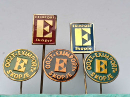 BADGE Z-98-5 - 5 PINS - Eximport Skopje MACEDONIA, TRUCK TRANSPORT - Sets