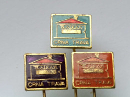 BADGE Z-98-6 - 3 PINS - BALKAN CRNA TRAVA, PIN SERBIA, CONSTRUCTION COMPANY - Lots