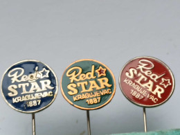 BADGE Z-98-6 - 3 PINS - RED STAR KRAGUJEVAC, PIN SERBIA - Sets